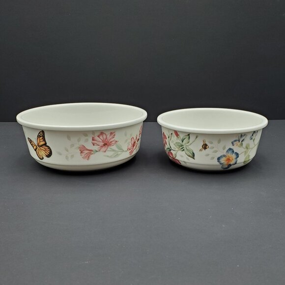 Lenox Butterfly Meadow Soup Cereal Dessert All Purpose Floral Bowls - Picture 1 of 15